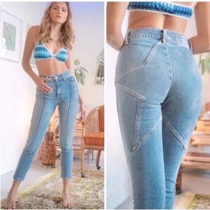 REVICE Denim Star Venus Crop Skinny High Rise Light Wash Jeans Size 27